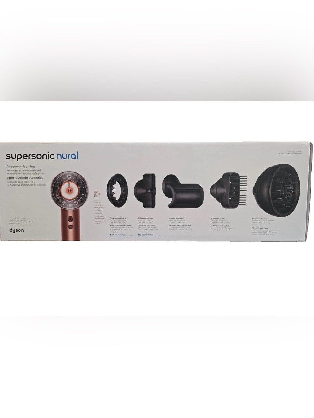 Dyson Supersonic Nural Hair Dryer- Amber Silk- 143696-01- W/5 Attachments NIB